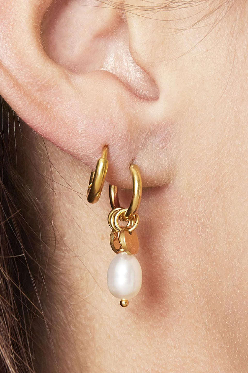 Earrings Pearl Drops Stainless Steel