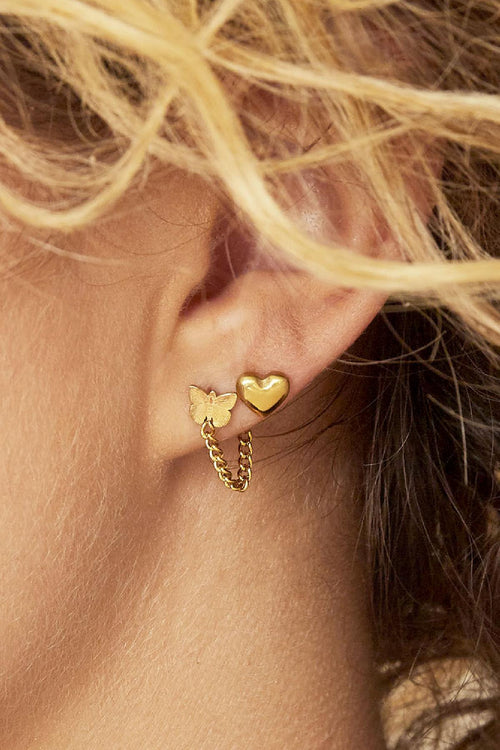 Bold Heart Stainless Steel Earrings