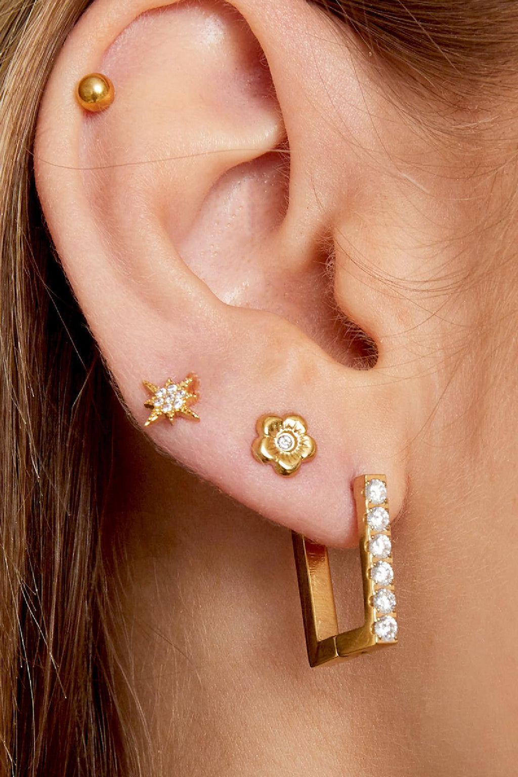 Earrings Flower Stainless Steel