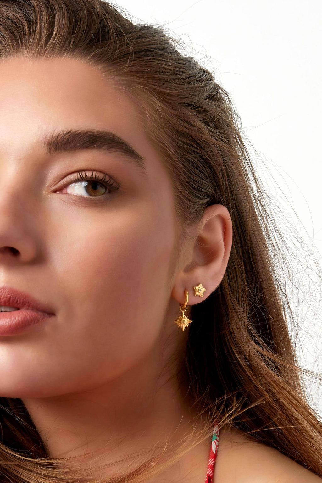 Ear studs star - Silver Color color