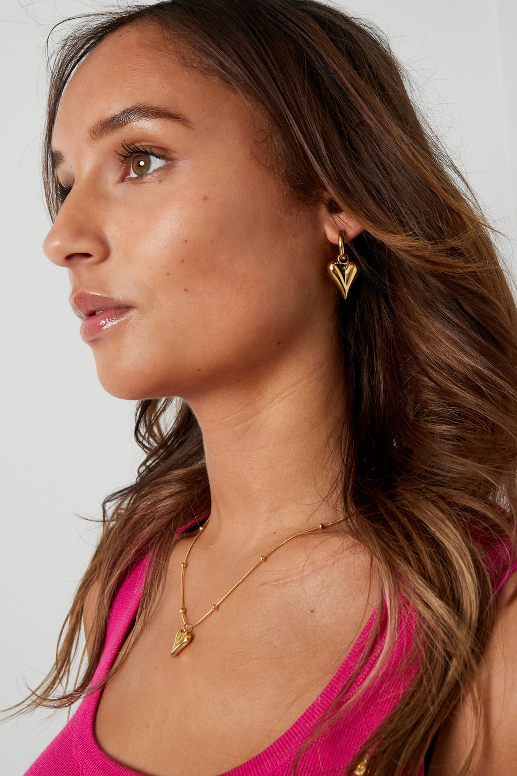 earrings with heart pendants medium