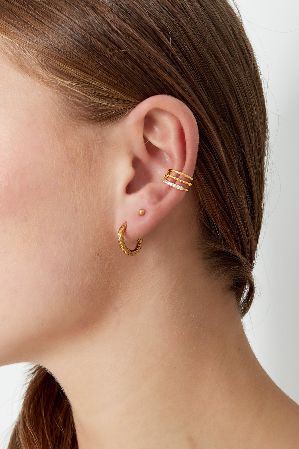 Earcuff Triple Party - Silver Color color