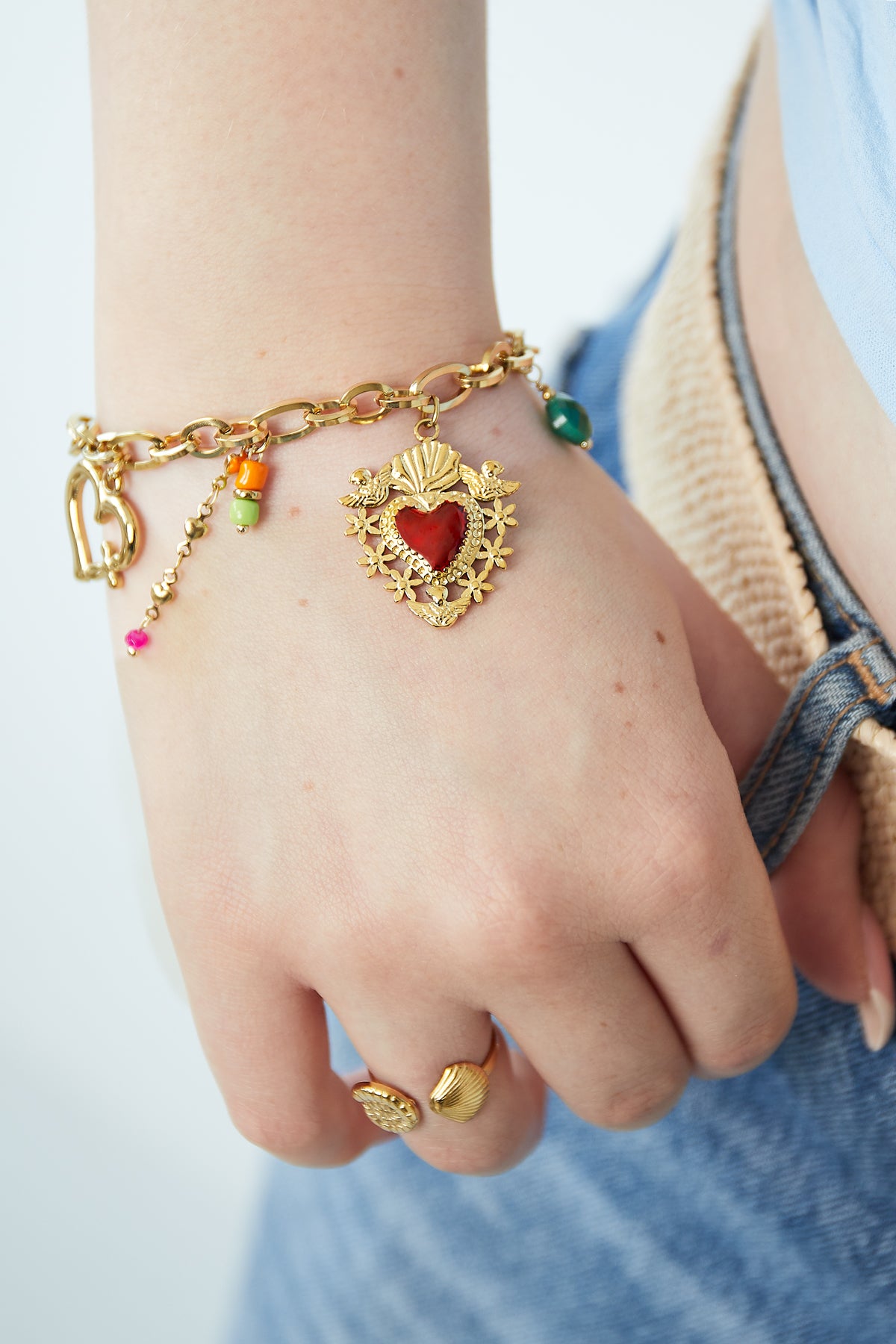 charm bracelet milagros heart