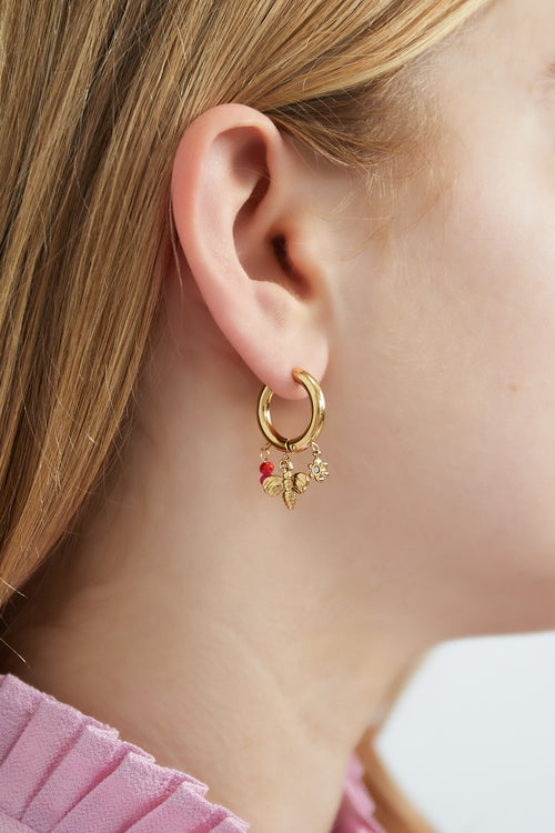 bee charm earrings