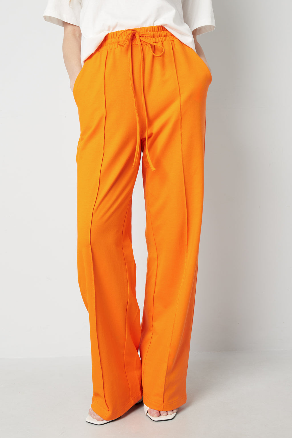 Cotton Women's Wide Leg Pants Comfortable Drawstring Waist