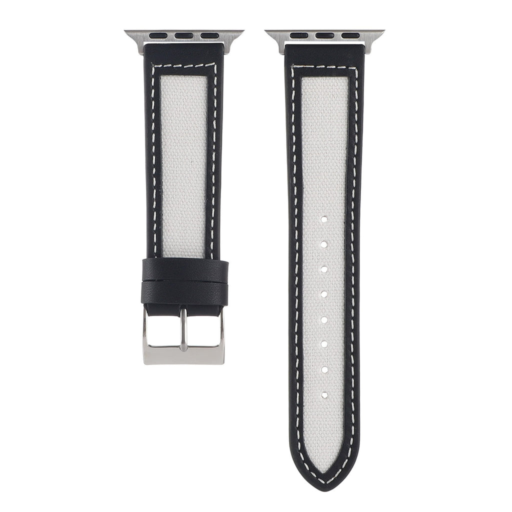 Suitable for Apple Watch Strap Apple Watch7-1 Leather Strap iwatch7 Simple Canvas Leather Strap
