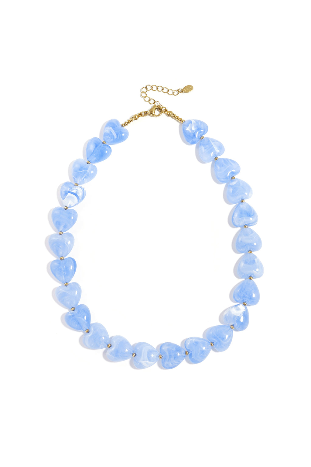 Necklace with heart-shaped beads