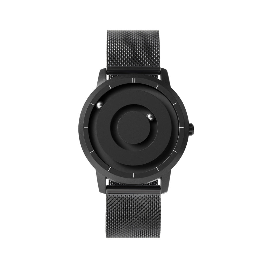 Creative Trendy Student Ball Bearing Metal Unisex Fashion Sport Quartz Watch Blue Steel Dial