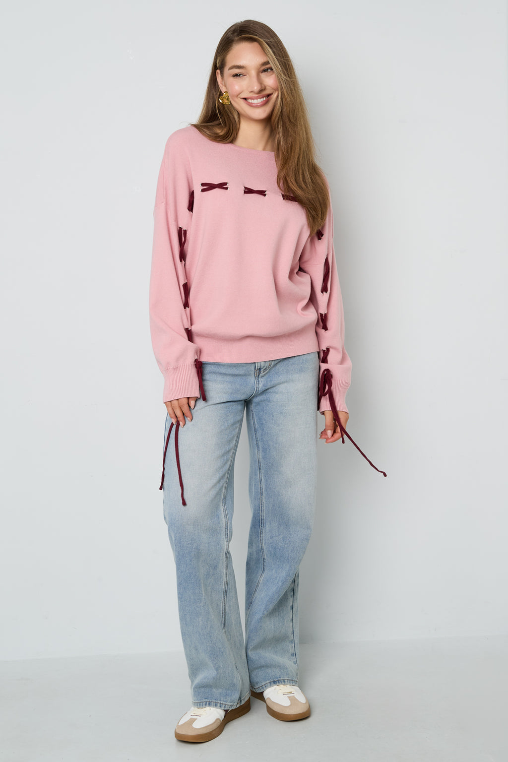 Knitted Viscose Women's Sweater Casual Color Clash