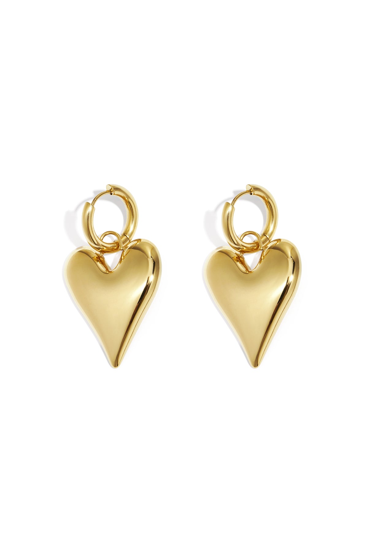 big heart pendant earrings