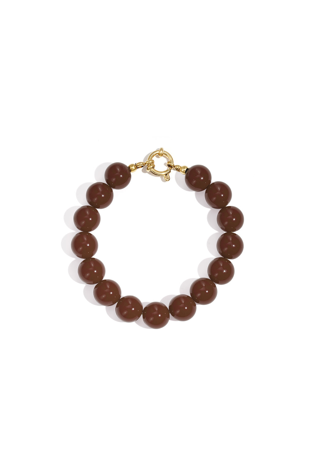 Necklace with medium beads and front closure-12mm