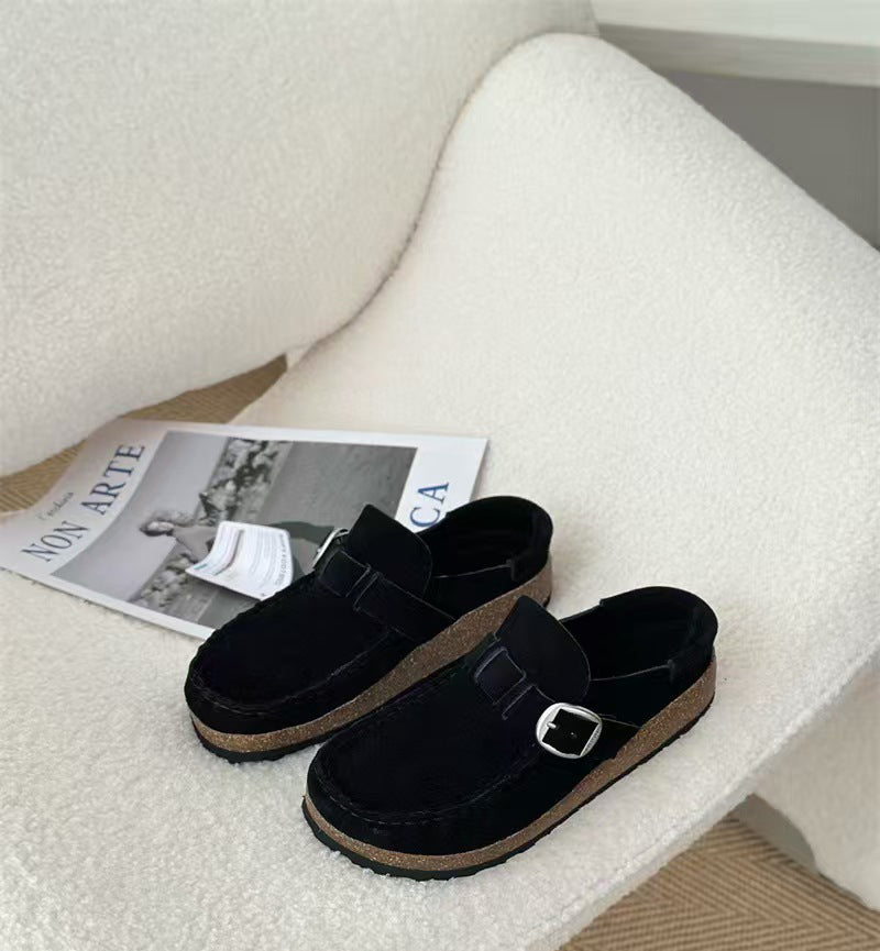 Thick soled Baotou slippers