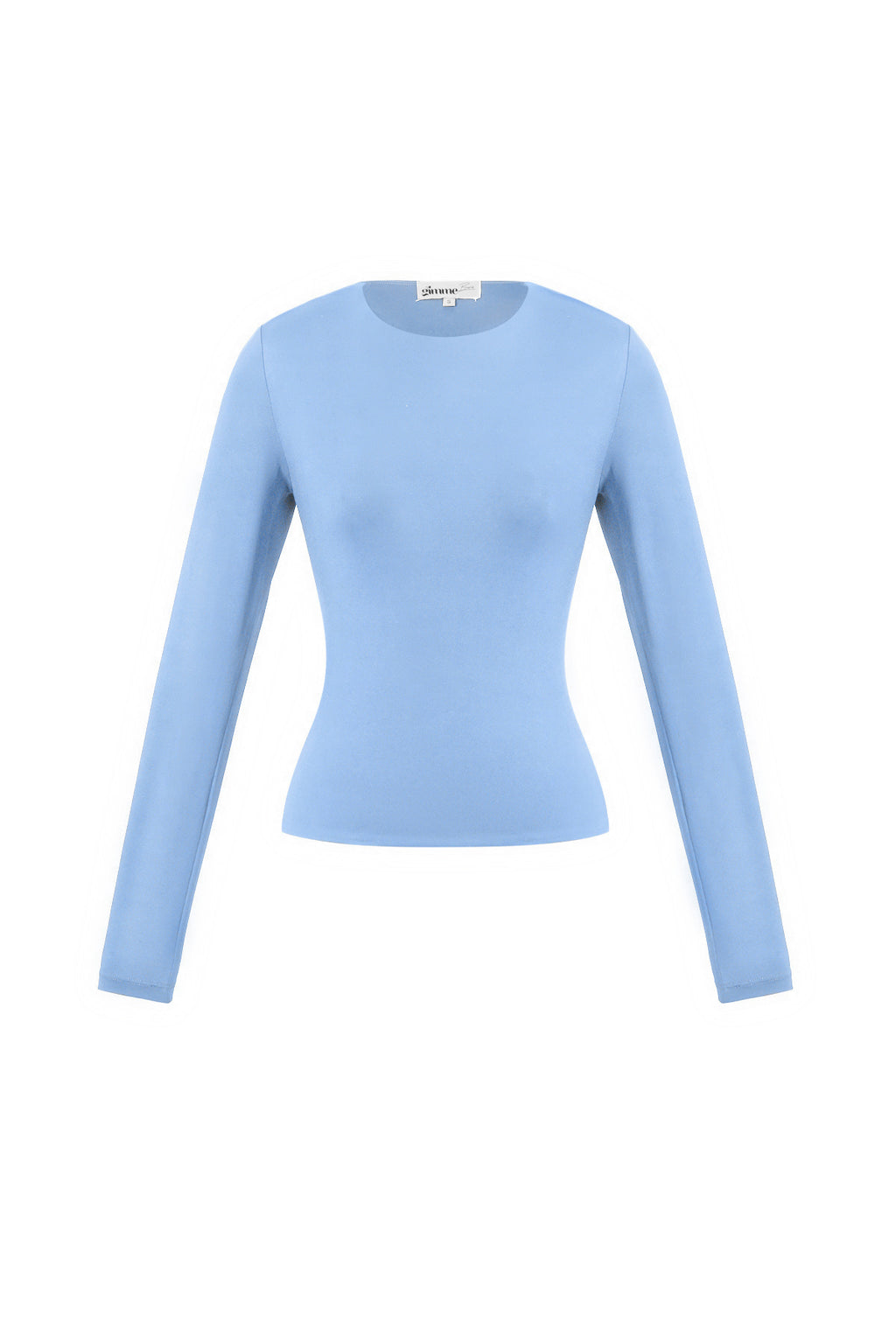 Knitted Nylon Women's Long Sleeve Top Basic Solid Color