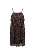 Woven Polyester Fiber Women's Mini Dress Elegant Sequins