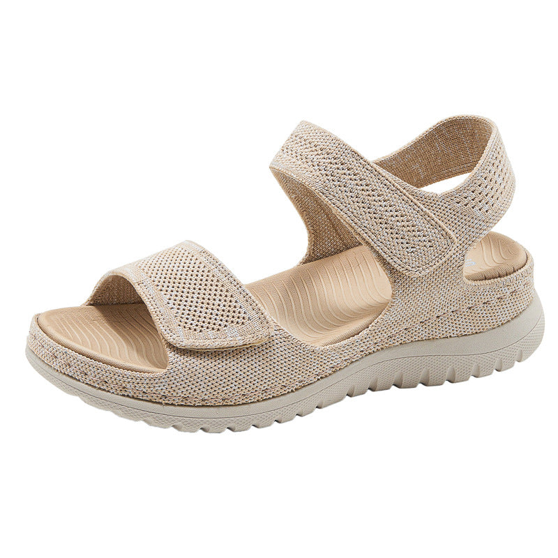 European and American sports and leisure sandals with Velcro hollow out beach thick sole women's sandals