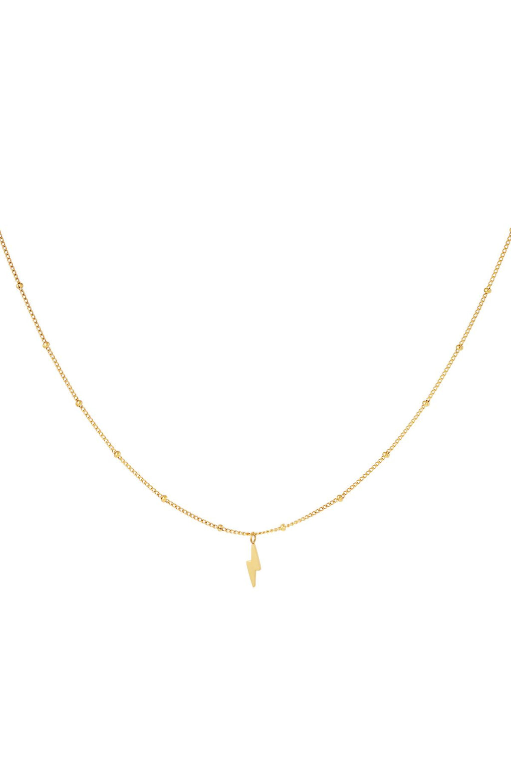 Necklace bolt of lightning Gold Color Stainless Steel