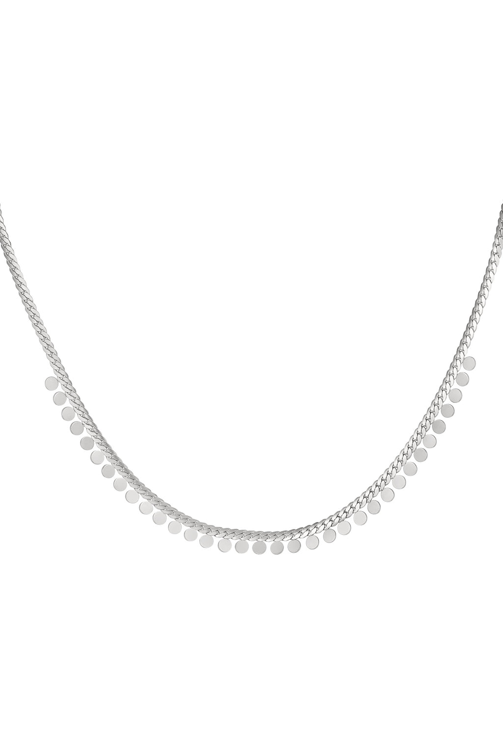 Necklace coins - Silver Color Stainless Steel