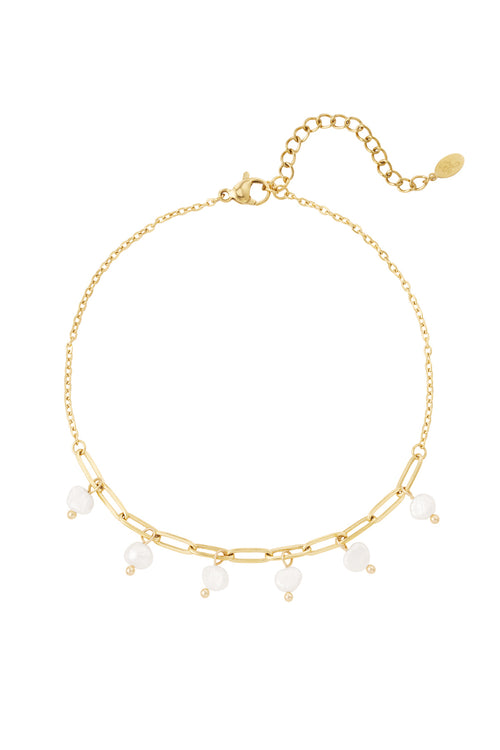 anklet links with pearls