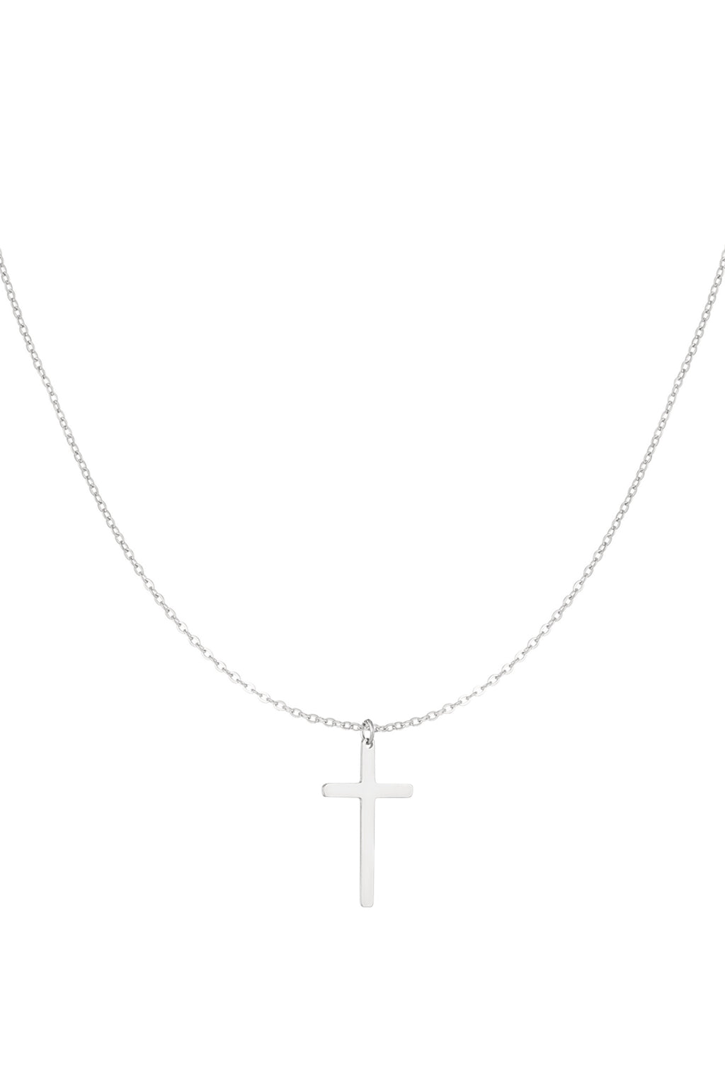 Necklace cross charm - Silver Color color