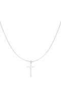 Necklace cross charm - Silver Color color