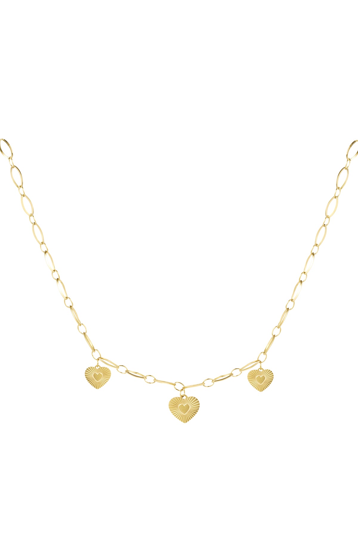 necklace three hearts coins