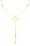long necklace with various clover charms