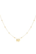 necklace with balls and bow