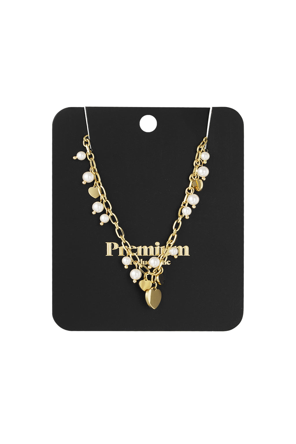 hearts & pearls necklace