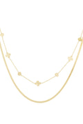 double necklace clover heart