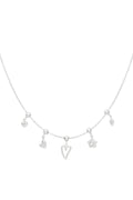 charm necklace flowers and hearts