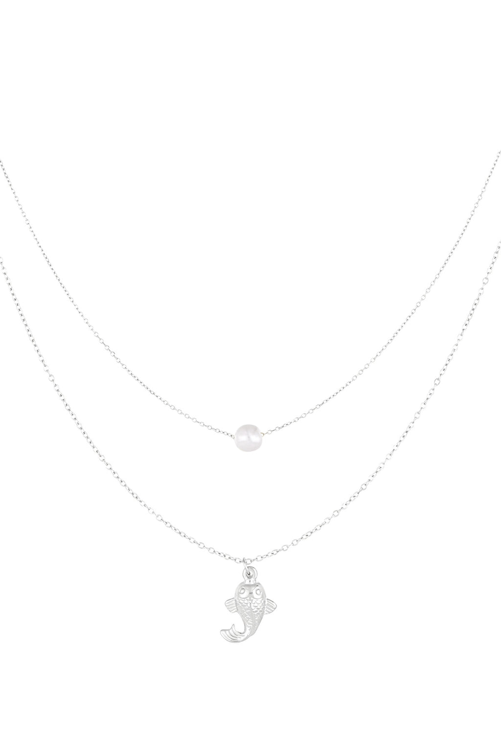Fish and pearl Necklace