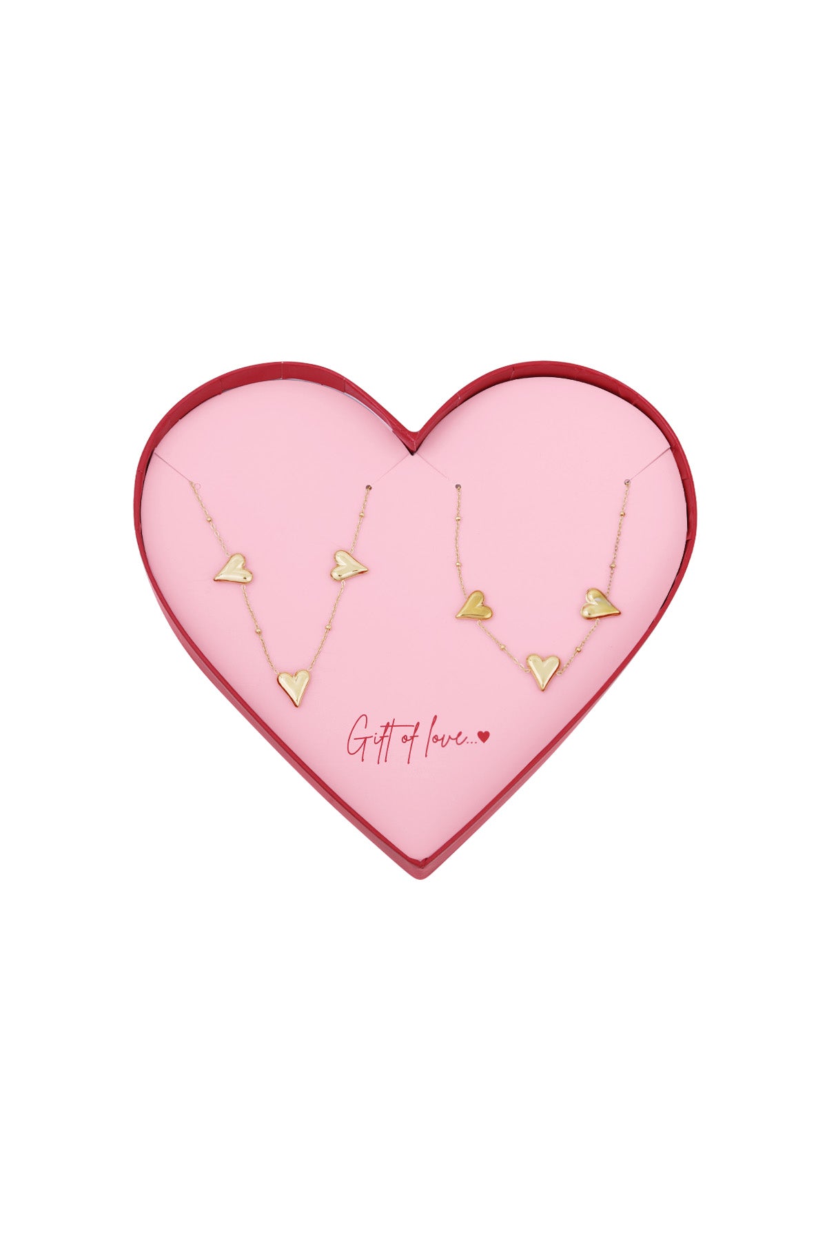 gift of love stainless steel necklace & bracelet