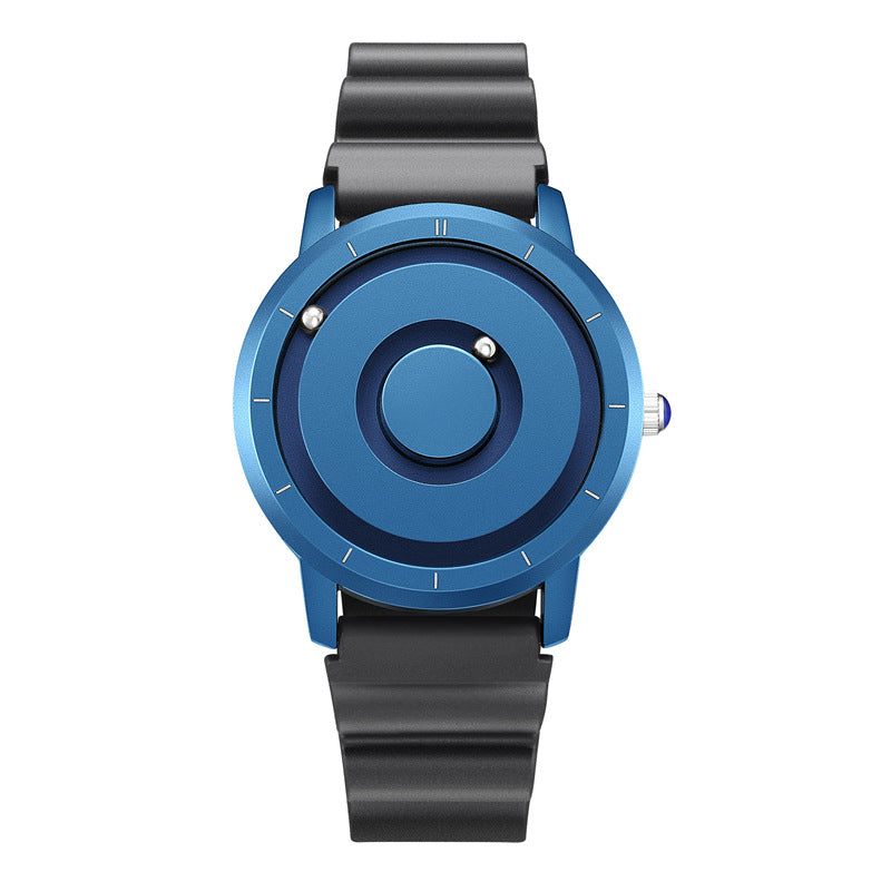 Creative Trendy Student Ball Bearing Metal Unisex Fashion Sport Quartz Watch Blue Steel Dial