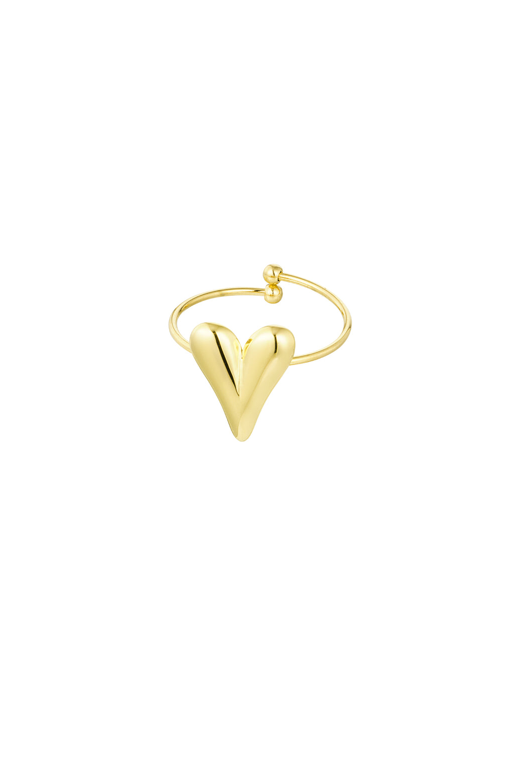 Aesthetic heart ring - Silver Color color