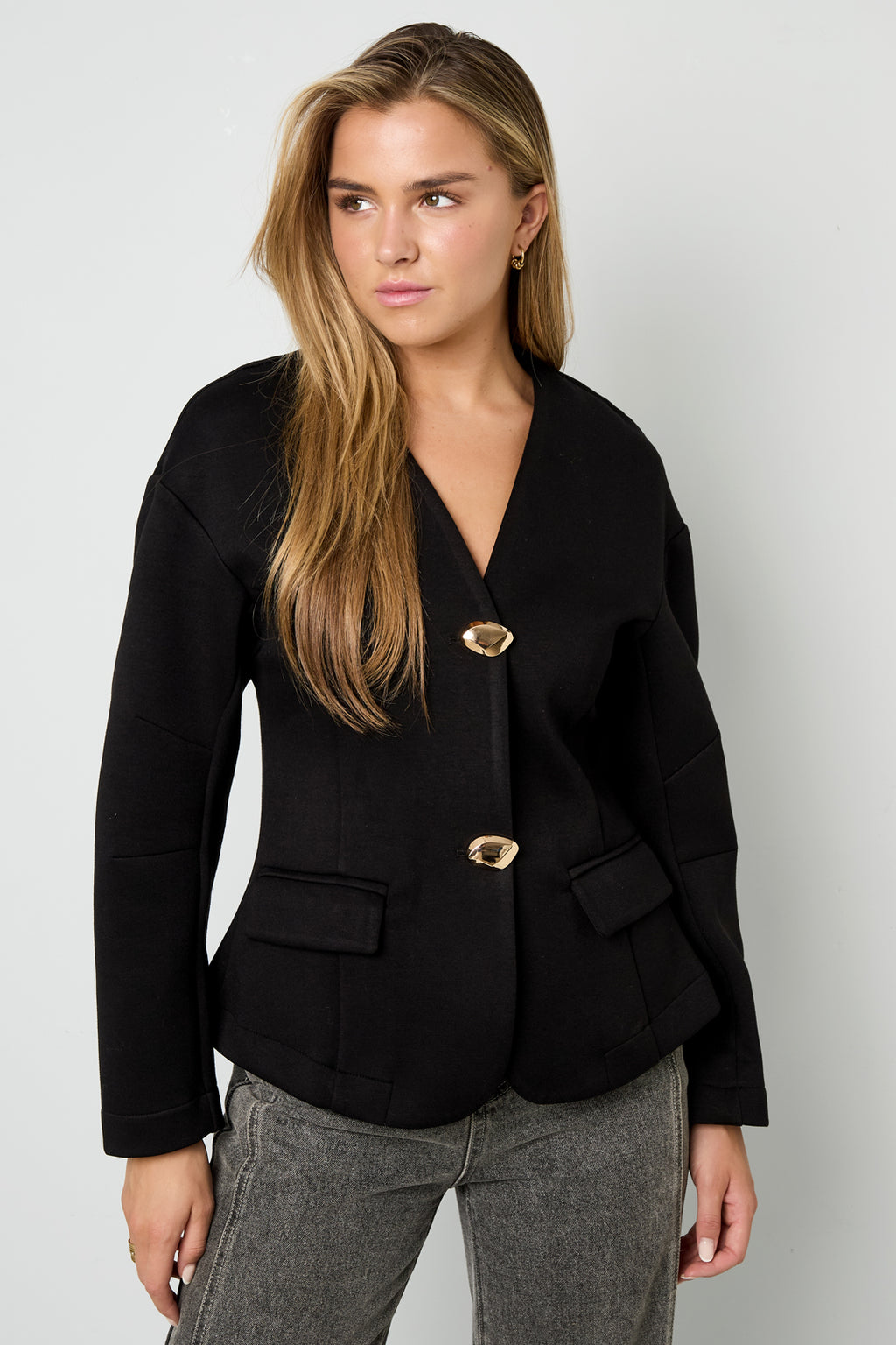 Woven Polyester Fiber Women's Suit Set Elegant Solid Color Fall/Winter