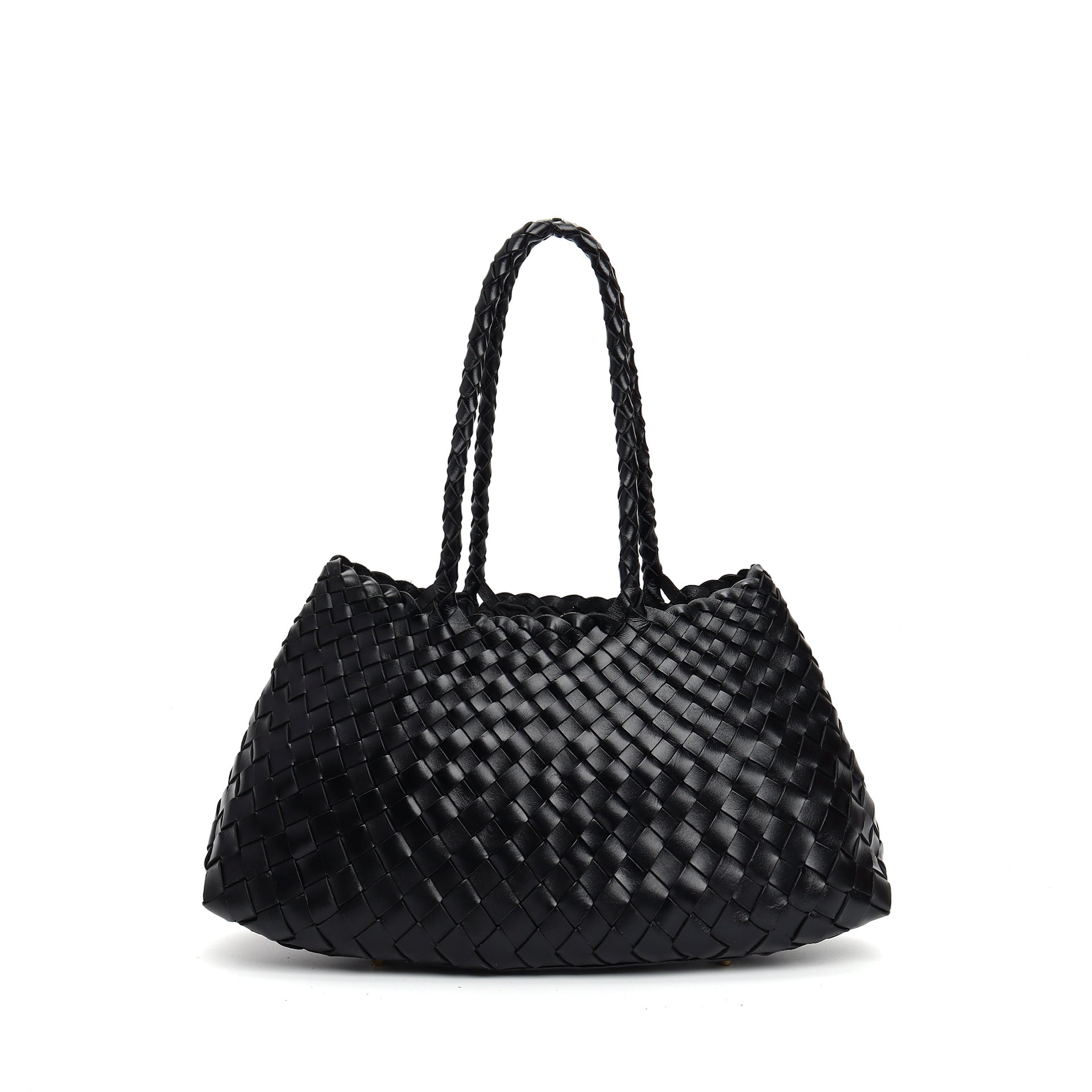 Trendy Retro Large Capacity Handbag Pure Handmade Woven Maternity Bag Commuter Shoulder Tote Bag