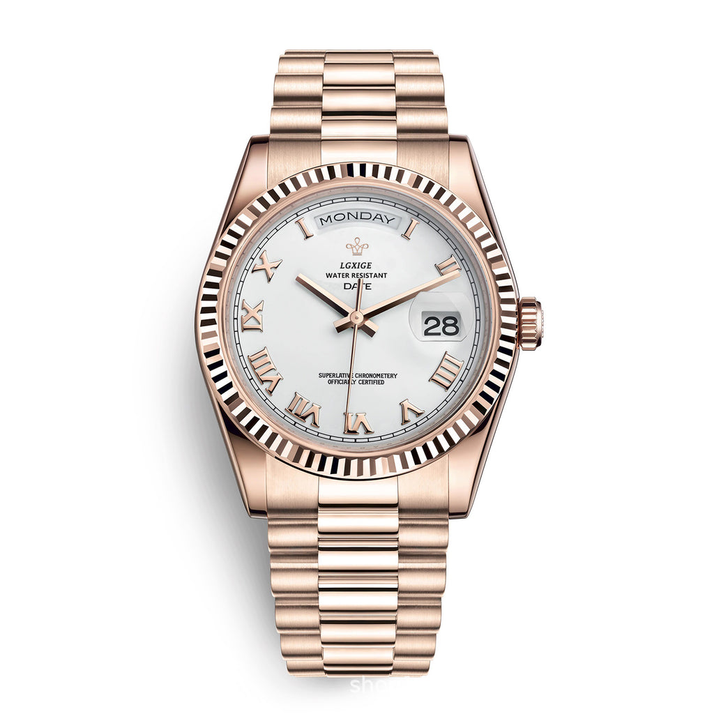 Fashion Style + Brand + Classic Sunday Calendar Watch + Men's Quartz Watch + Waterproof Wristwatch