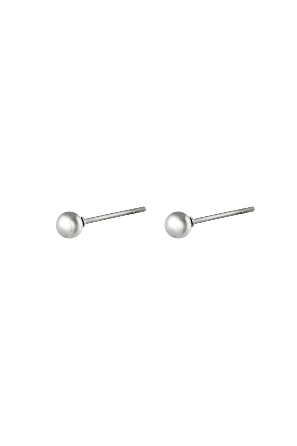 Earrings Midi Dot Silver Color Stainless Steel