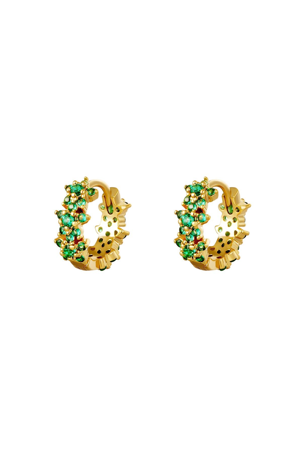 Star rhinestone hoop earrings - copper