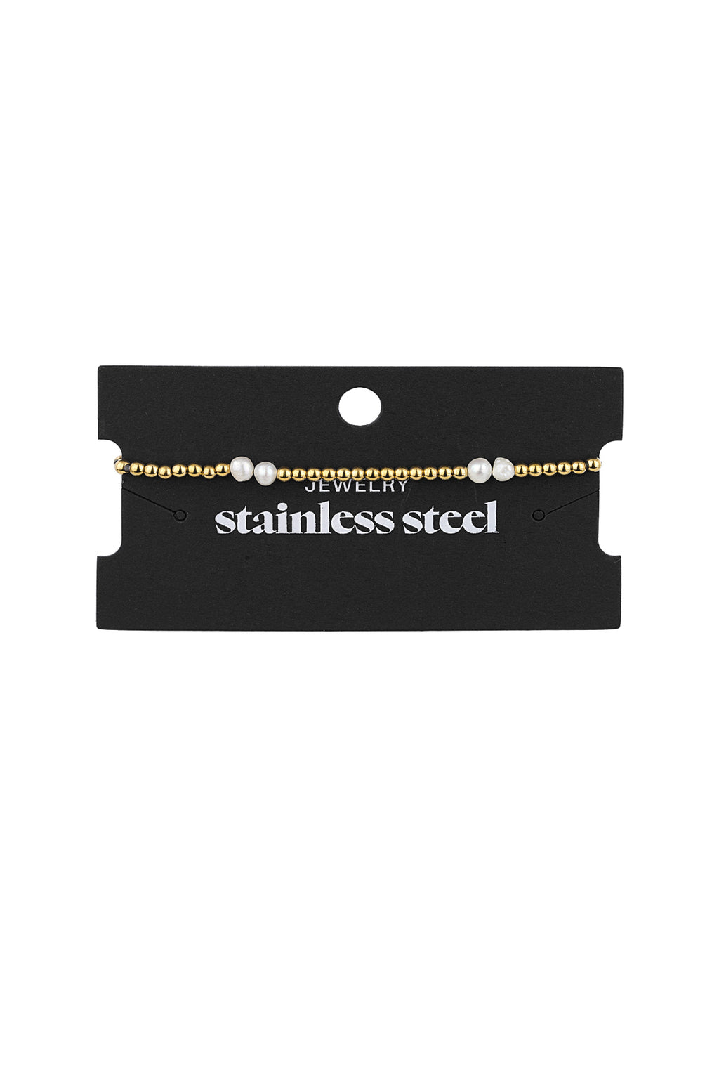 Bracelet pearl mix Gold Color Stainless Steel