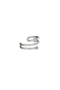 Earcuff spiral with small stones Silver Color Stainless Steel