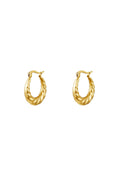 Earrings Baguette Gold Color Stainless Steel