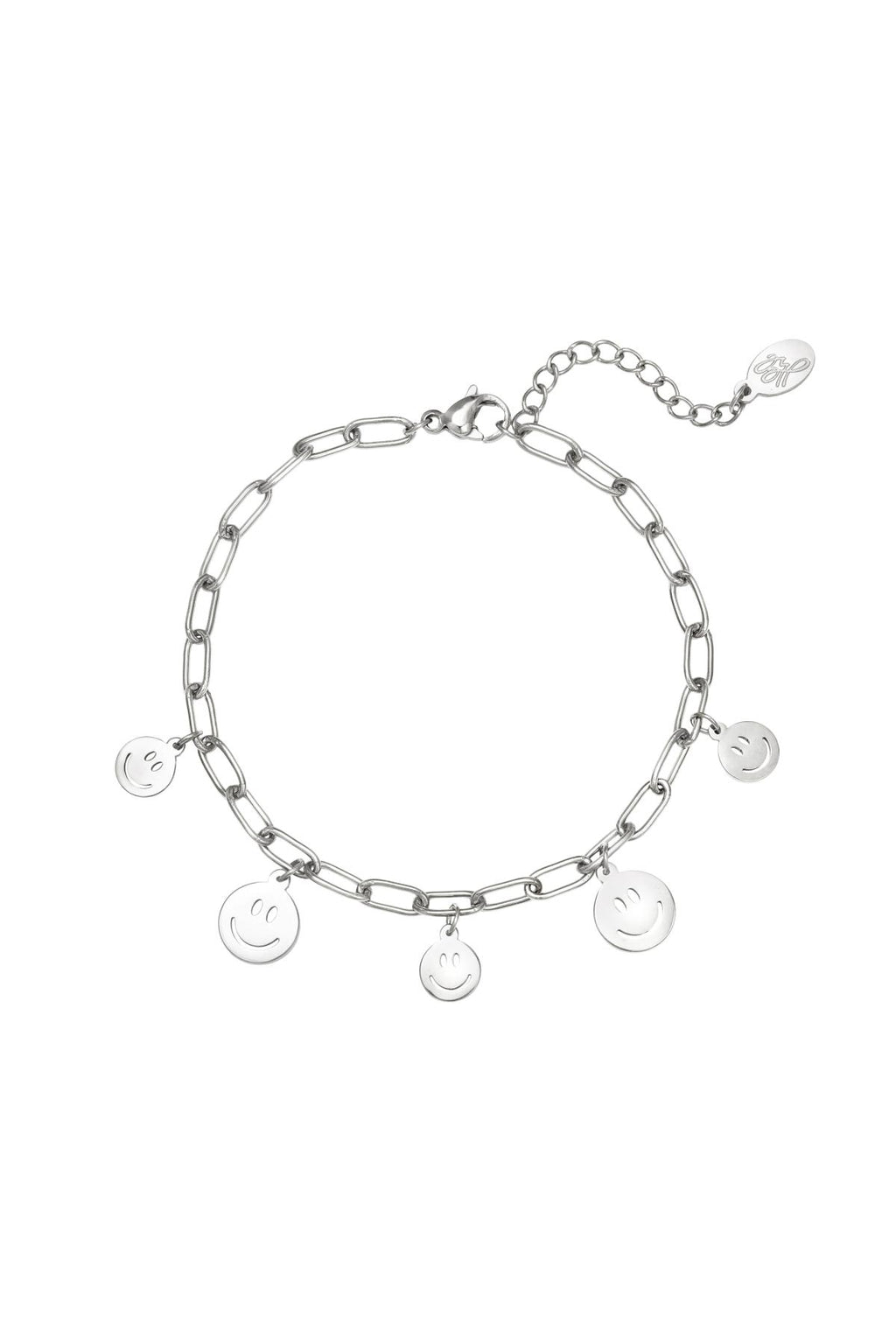Bracelet multiple smileys Gold Color Stainless Steel