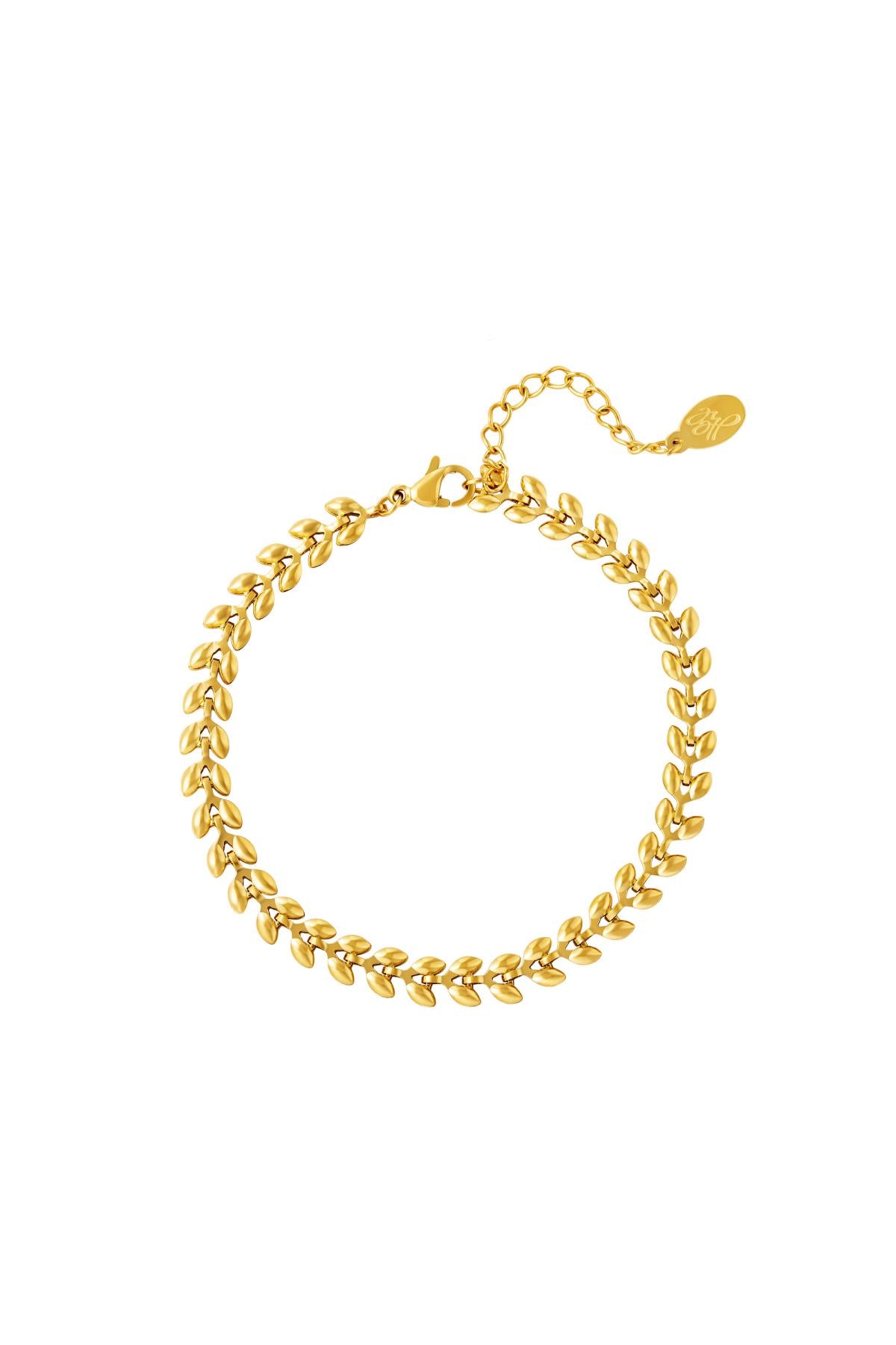 Bracelet leafs Gold Color Stainless Steel