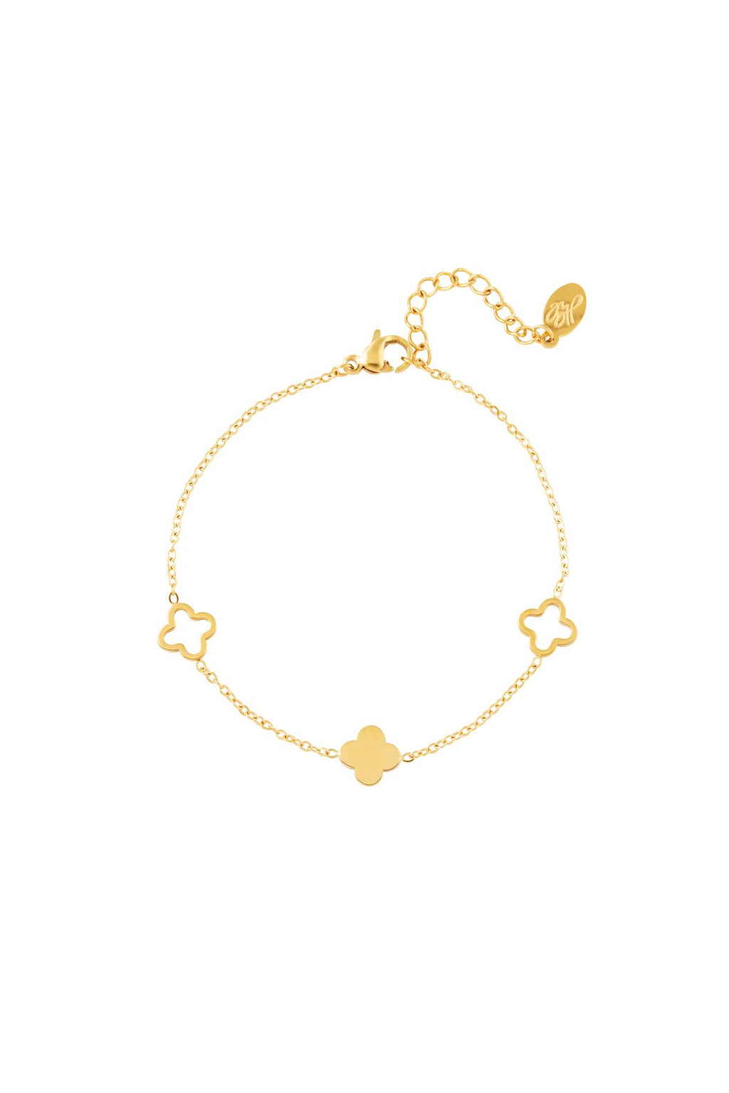 Bracelet clovers Gold Color Stainless Steel
