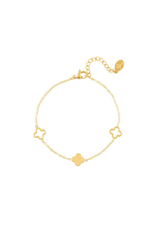 Bracelet clovers Gold Color Stainless Steel