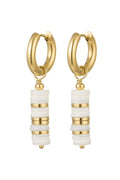 Earrings flat beads - Gold Color Stainless Steel