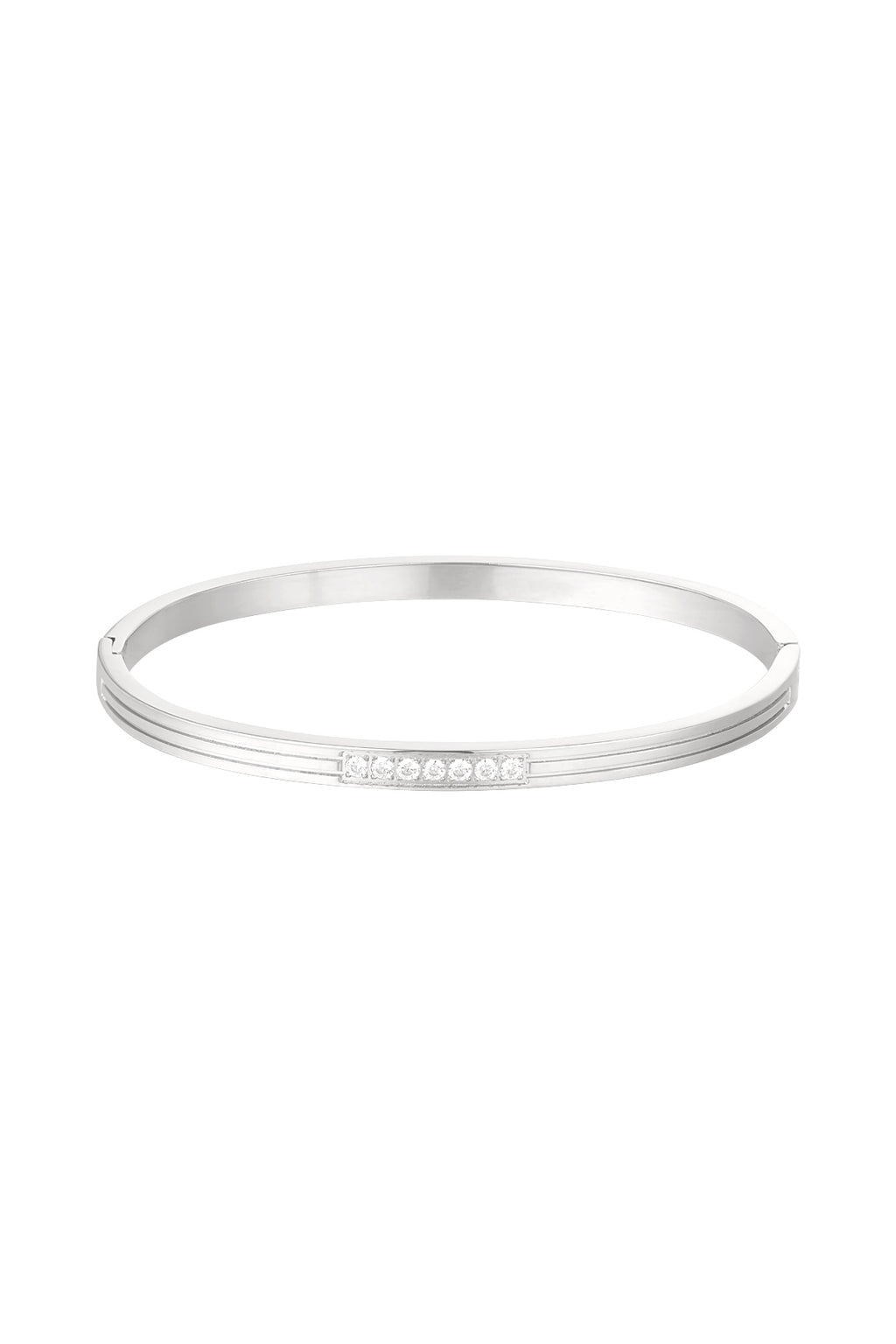 Slave bracelet stones in the middle - Silver Color color