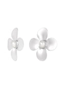 statement earrings floral pearl
