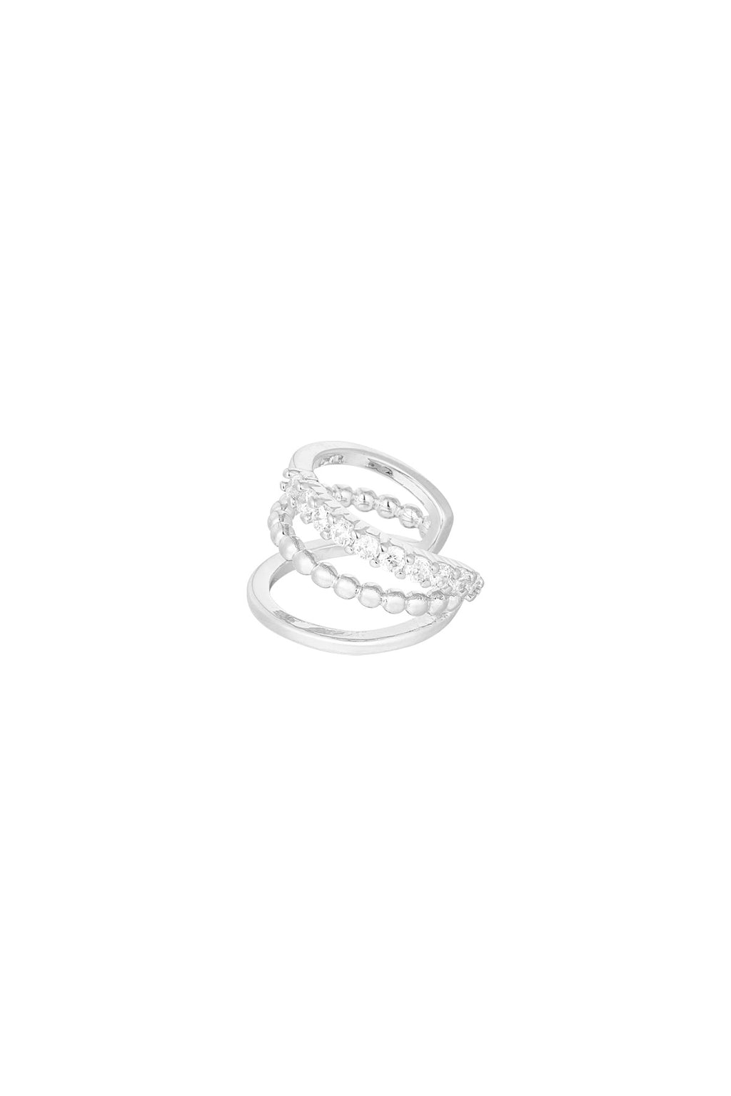 Earcuff Triple Party - Silver Color color